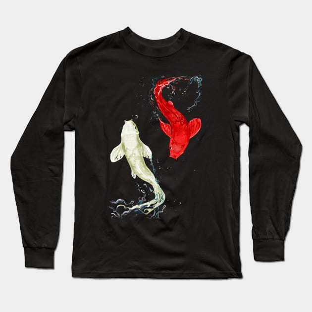 Koi Fishes Long Sleeve T-Shirt by 3vaN